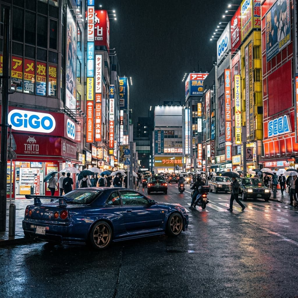JDM technical session initiation at Akihabara Electric Town.