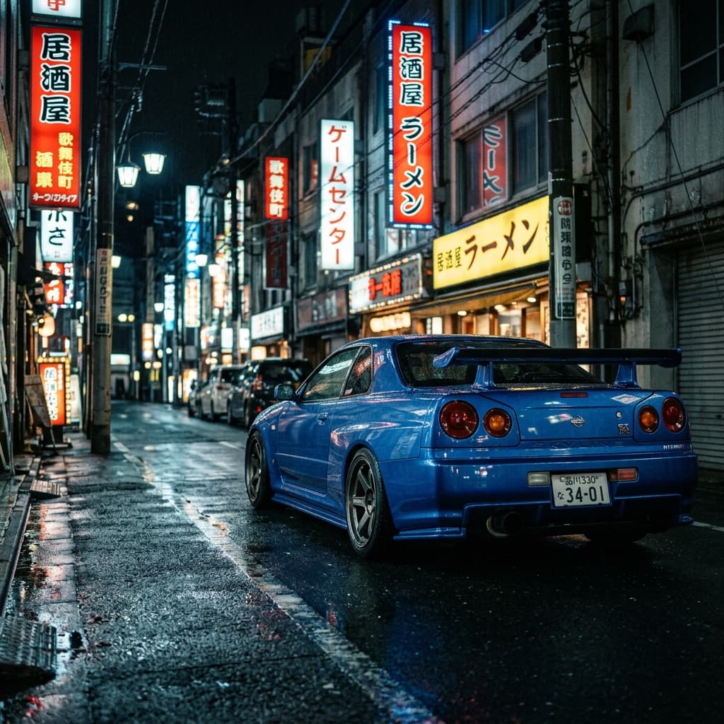 Authentic Tokyo JDM car culture experience and midnight street sessions.